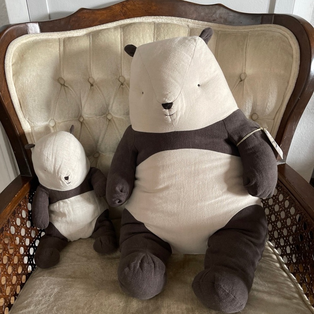 Retired NWT Maileg Panda Linen Plushes Large and Medium